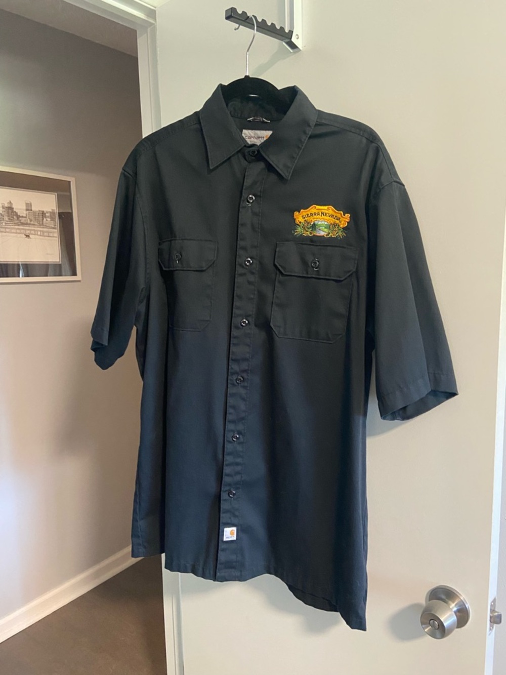 Carhartt Black Short-Sleeve Work Shirt with Sierra Nevada Patch